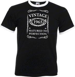 54th Birthday Gifts Presents Year 1965 Mens Ringer Vintage T-Shirt Matured To