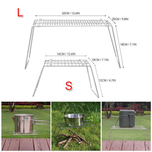 Outdoor Stainless Steel Folding Stove Stand Rack Camping Pot Bracket Holder