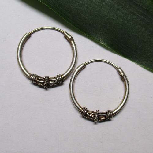 Einzeln oder Paar Keltische Ohrringe Gothic Bali Creolen 16 mm Silber 925