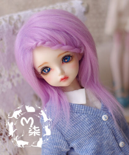 9-10cm Sweet Purple long straight BJD Wig For 1/12 PULLIP SD BJD Doll Hair wigs 