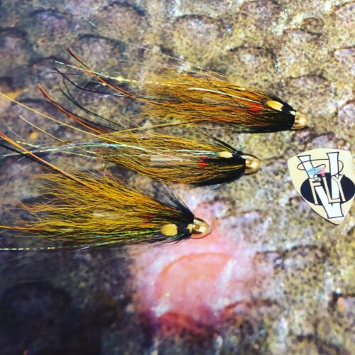 3 V Fly 1 Inch Conehead UV Wille Gunn Francis Salmon Tube Flies /& Trebles