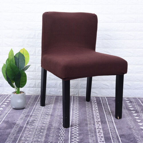 Grid Style Elastic Stretch Low Short Back Chair Seat Cover Bar Stool Cover Decor