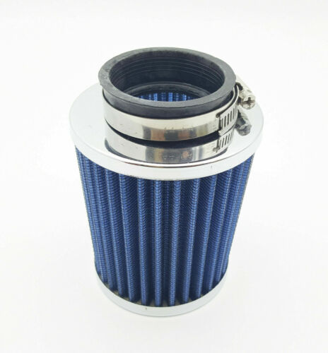 50mm blueuniversal Auto Moto Cono limpiador de filtro de entrada de aire con Anillo de Abrazadera 