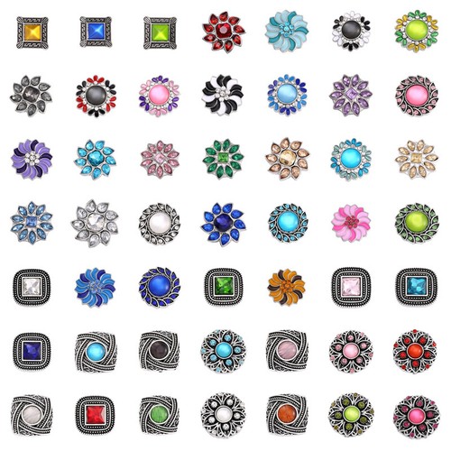 Wholesale 18 mm Snaps Bouton Mix Strass Chunk style À faire soi-même GINGER SNAPS Bijoux