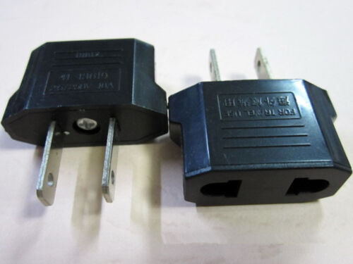 1PCS EU Euro Europe to US USA Power Jack Wall Plug Converter Travel Adapter 