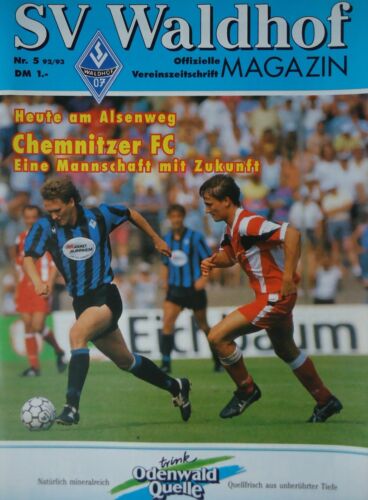 Programm 1992/93 SV Waldhof Mannheim Chemnitzer FC 