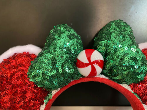 Details about  / Disney Christmas CANDY CANE CUTIE PEPPERMINT Minnie Mouse Ears Headband