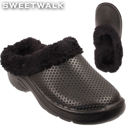 Men/'s Ladies Clogs Warm Winter Slipper Hospital Garden Kitchen Fur Mules Size