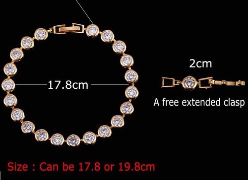 Gold Dipped Round Purple Amethyst Tennis Bracelet Adjustable 18-20cm