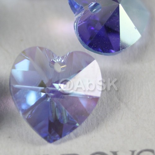 6 pcs 10mm Swarovski XILION Heart Pendant Crystal 6228 6202 LIGHT SAPPHIRE AB
