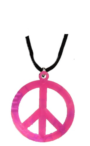 Womens Pink 60/'s 70/'s Hippy Hippie Fancy Dress Brady Bunch Costume Woodstock