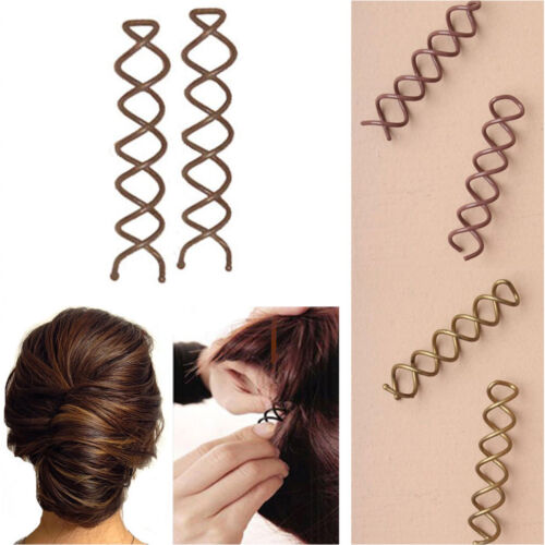 2 Cheveux Spirale Vis Pin Twist in Spin Style femmes Barrette Clip Grip Bobby Top