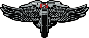 28011 HUGE Motorcycle Wings Retro Chopper Biker Ride Sew Iron On Patch 10/" LARGE