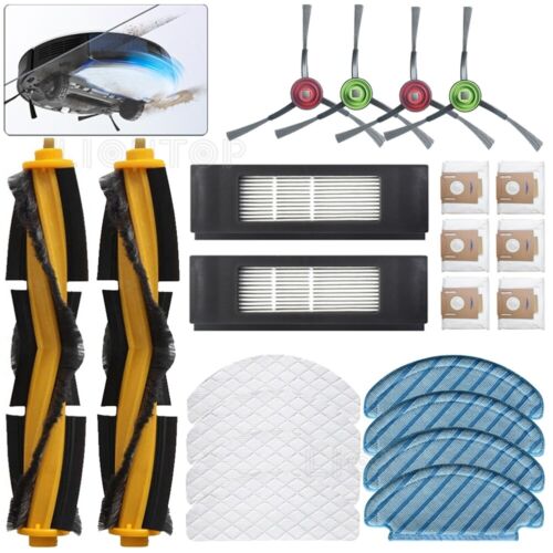 For ECOVACS DEEBOT OZMO T8 Vacuum Cleaner Parts Brush+Filter+Dust Bag+Mop Cloths 