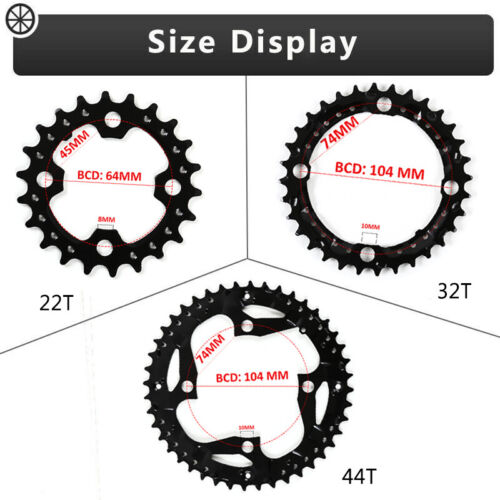 Bucklos 64//104BCD Bike Chainring Double//Triple 9//10 Speed MTB Bicycle Chain Ring