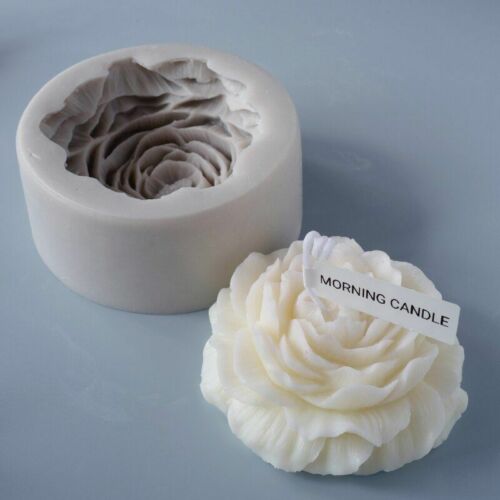 3D Silicone Candle Mold Peony Flower Handmade Soap AromatherapyLarge Plaster 