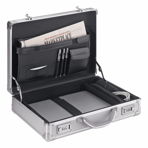 Aluminum Briefcase Laptop Attache Hard Metal Case Lock Padded 17/" Professional S