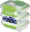 Transparente//Verde 200ml-Paquete de 3 Sistema alimentos frescos//contenedores de merienda