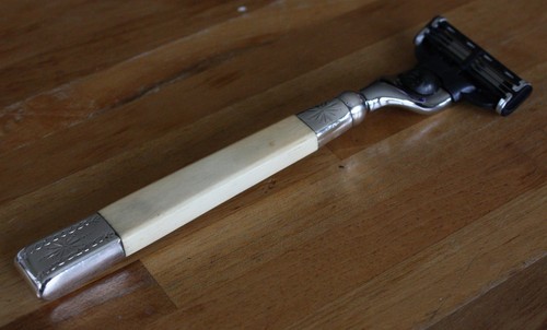 Antiguo Tallado Mango Gillette Mach 3 Maquinilla de afeitar