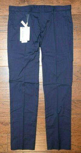 Lacoste Movimiento $145 Para hombres Calce Ajustado Pantalones Vestido De Algodón Elástico Ligero Azul Marino 42