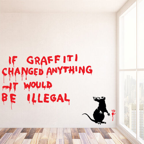 Banksy Rat Wall Decal Removable Sticker Vinyl Decor Art Transfer Grafitti Funny