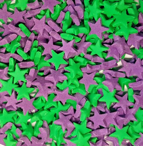 Superhero Cake Cupcakes Birthday Green Purple 100 Edible Joker Colour Stars