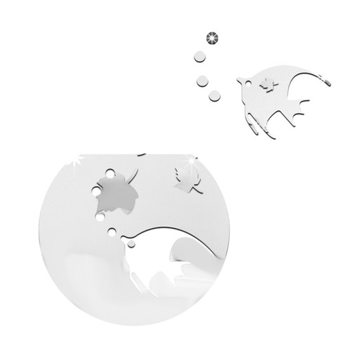 3D Niedliche Aquarium Spiegel Wandaufkleber Wandtattoo Aufkleber Silber