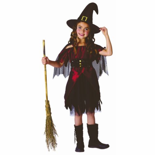 Sparkly Witch Girl/'s Fancy Dress Costume with Cape and Hat Lovely Costume