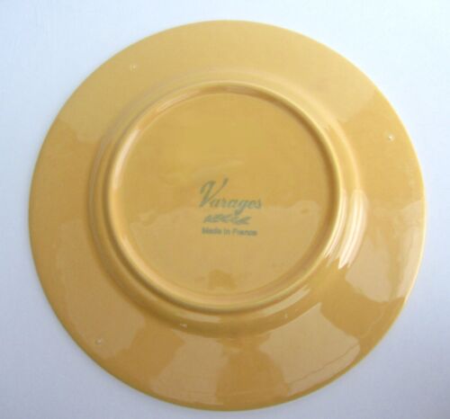 VARAGES Solid Yellow Honey Mustard 8 1/4" SALAD PLATES Set 4 made in FRANCE 