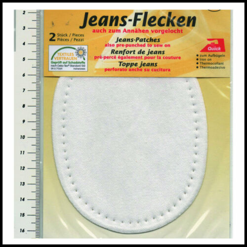 Jeans-Flecken oval /"Weiß/"