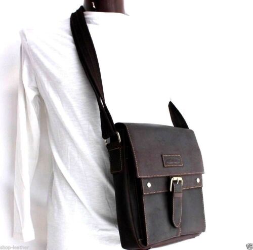 Genuine Leather Shoulder TRAVEL Bag west Messenger man i pad handbag Satchel new