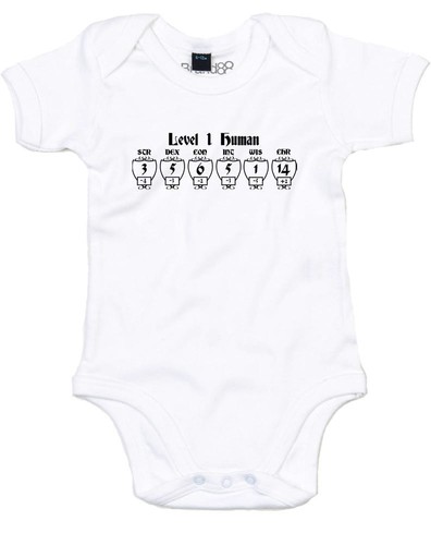 Printed Baby Grow Brand88 Level 1 Human