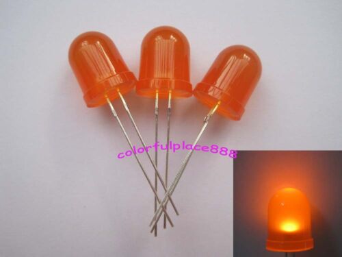 20 Piezas De 10 Mm Naranja difusa Round Top Led Brillante 5k MCD LED Lámpara Luces R