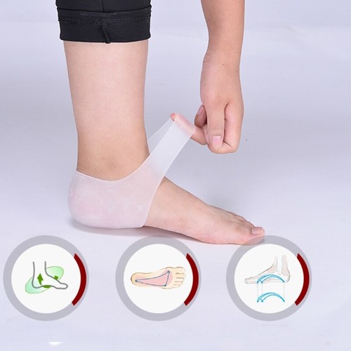 2 x Silikon Fersenbandage Gel Fersenschutz Fersensporn Gelsocken Hacke Silikon