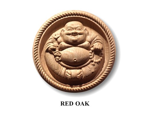 Laughing Buddha Round Medallion Wall Plaque 6/" D.