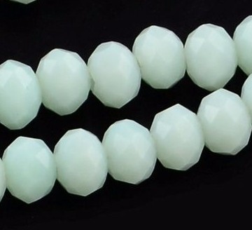 25 TSCHECHISCHE KRISTALL PERLEN GLASPERLEN 6mm Schimmernd Weiß RONDELL X86