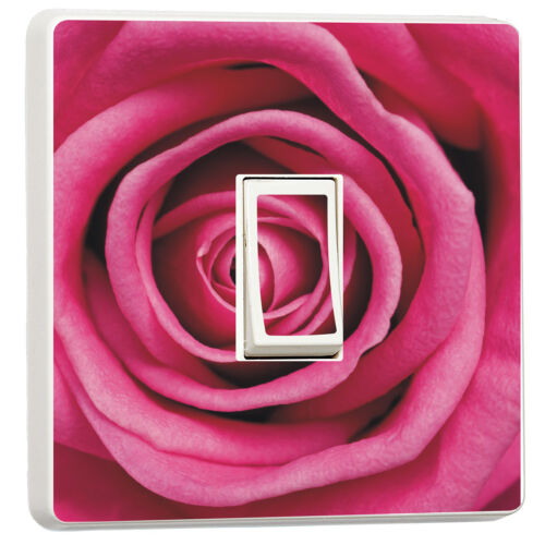 Pink rose close up Macro flower photo light switch cover 10028252 Floral