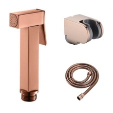 Rose Gold Handheld Toilet Bidet Sprayer Muslim Shower Brass Diaper ABS Holder