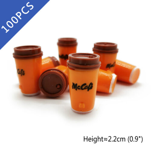 100Pcs Dollhouse Resin McCafe Coffee To Go Cups 1:6 Miniature Model Decor