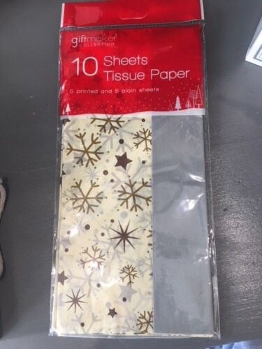 Noël Papier Tissu Papier Cadeau Mixte Imprimé Noël /& Uni 10 feuilles