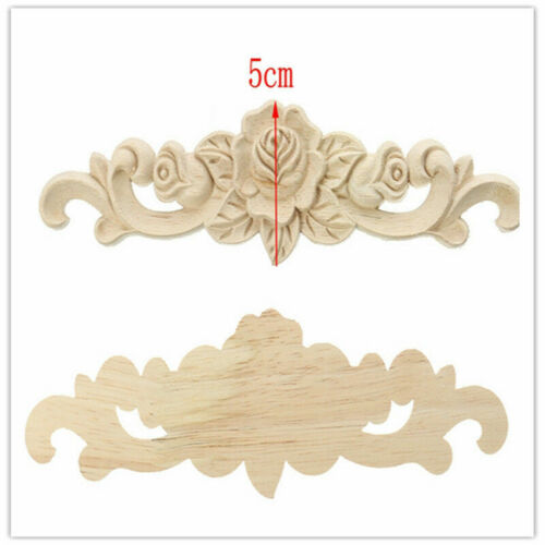 Wood Carved Corner Onlay Applique Unpainted Frame Decal For Home Furniture Decor 