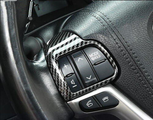 For Toyota Highlander 2017 2018 2019 Carbon fiber look Steering Wheel Trim 2pcs 