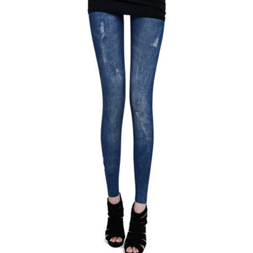 Womens High Waist Ripped Stretchy Skinny Fit Jeans Ladies Jeggings Trouser Pants