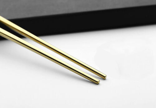 5 Pairs Black Head Non-slip 304 Stainless Steel Korean Chopsticks Tableware 