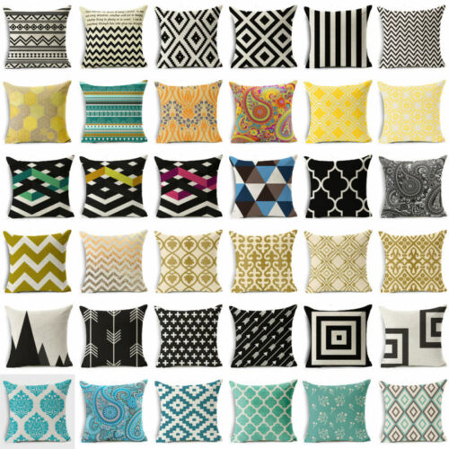 Bohemian & Moroccan Geometric Cotton Linen Pillow Case Square Cushion Cover