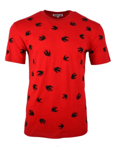 Details about  / MCQ EMBROIDERED SWALLOW T-SHIRT RED /& BLACK ALEXANDER MCQUEEN SMALL BIRD RARE