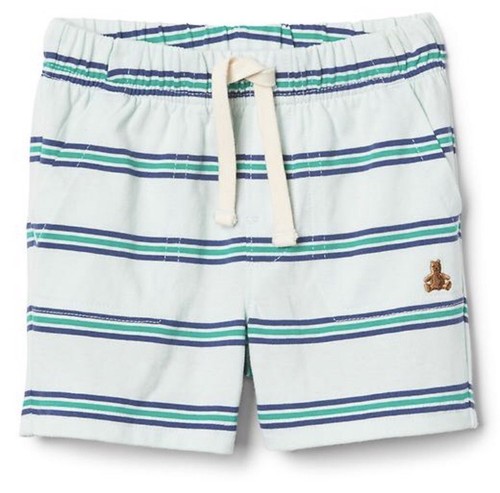 Baby Gap Boy Pull On Stripe Shorts Bottom Stillwater Blue Size 12-18 Months NWT