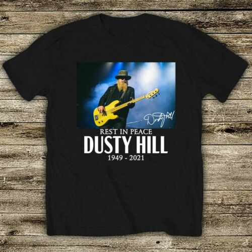 1949-2021 T-Shirt Size S-3XL Cotton RIP Music Band ZZ Top Bassist Dusty Hill 