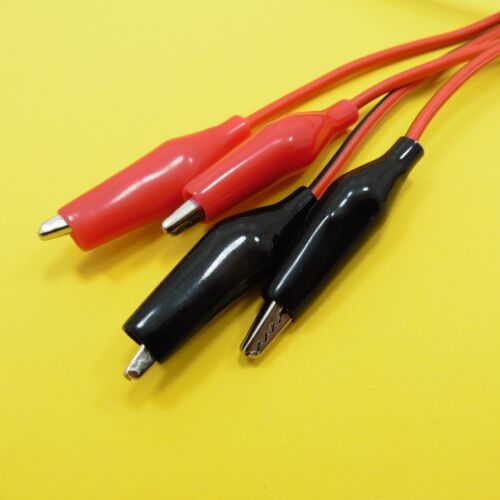 Set Crocodile Clip Insulated Leads Test 1m Wire Red Black Cable 100cm Alligator 