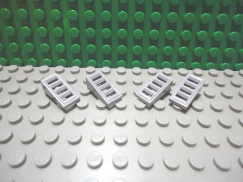 Lego 4 Light Bluish Gray 2x1 technic slotted grille Slopes brick block NEW